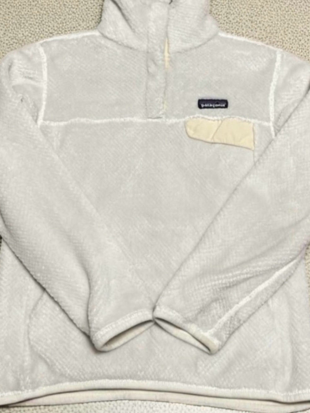 Patagonia Cream Sherpa Snap-Front Pullover
